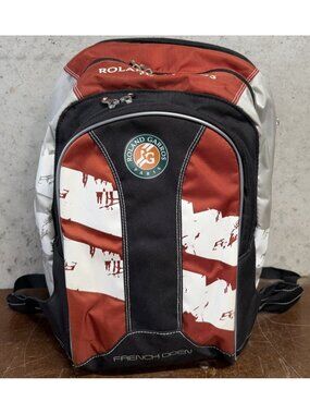Roland Garros French Open Babolat Tennis 2-Strap Backpack Bookbag Orange 12x17"